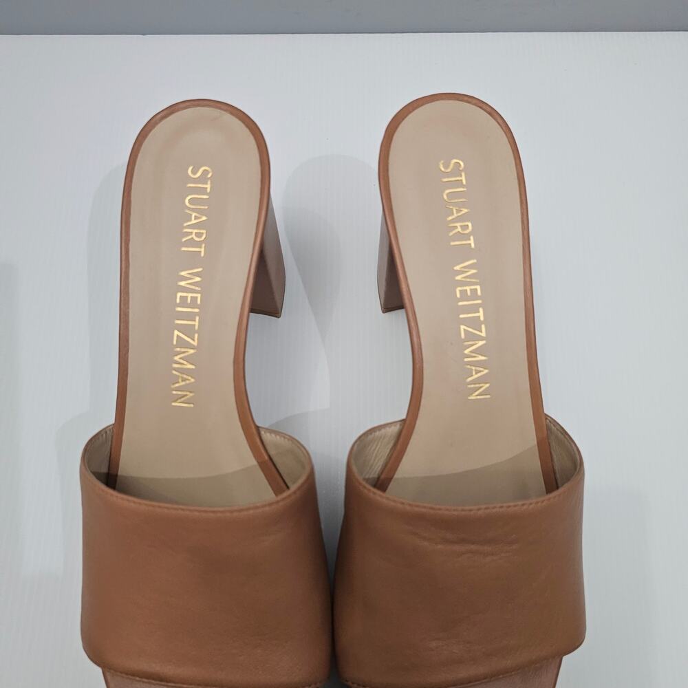 Stuart Weitzman Tan Platform Slide Sandals - Picture 8 of 13